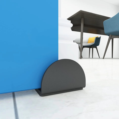 Sliding Barn Door Floor Guide U Shape Bottom Guide In Durable Matte Black Floor Mounted And Easy Install For Doors 1-7/16 To 1-13/16 Inches Thick Wide Arm Design Two Pack For Home Kitchen Bedroom Office