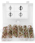 Assorted 50 Piece Steel Pins Kit For Farm Tractors Trailers And Equipment Annular Security Pins With Zinc Plating in case