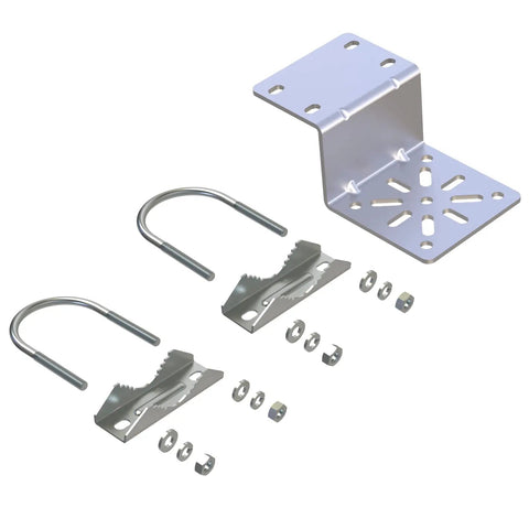 Heavy Duty Universal Mounting Bracket With Knockout Anti Vibration Stability For Security Cameras PTZ Domes And Wireless Routers built tough stainless steel kit.
