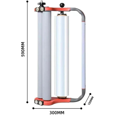 Manual Stretch Film Dispenser That Makes Wrapping A Breeze With Adjustable Torque Clamps For Easy Pallet Wrapping Fits 157mm Film Core 500mm Wide Ideal For Supermarkets Fruit Shops Hotels And Home Use, dimensions 590mm x 300mm x 130mm