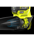 Heavy Duty Cordless Leaf Blower With Jet Fan Tech And Forty Volt Setup Sending Out One Fifty Five MPH Winds close-up of jet fan design
