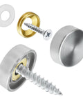 Stainless Steel Screw Cover Caps Set 24 Pieces 0.63 Inch Diameter 16mm Mirror Screw Caps Decorative Covers for Furniture