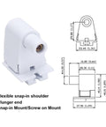 10 Pair T8 FA8 Single Pin Tombstone Lamp Sockets For Eight Foot LED Tubes dead simple snap-in lamp holder with flexible shoulder.