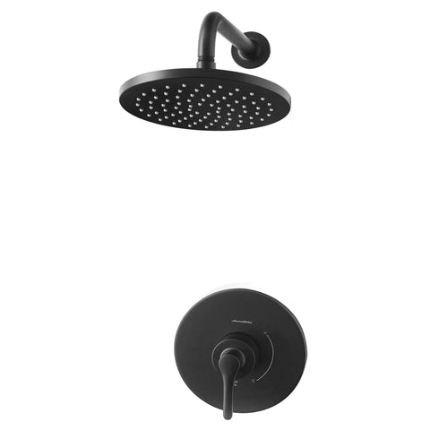 Studio S Shower Trim Kit With Cartridge Matte Black For A Smooth, Steady Temperature Upgrade showing showerhead and control