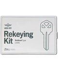 Front view of Pro Grade Rekey Kit With 50 Master Pins 50 Bottom Pins And 50 Top Pins And 50 Springs In Seal Tight Plastic Box for locks.