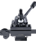 Front view of an 11 Piece AXA Wedge Type Quick Change Lathe Tool Post Set for 6 to 12 Inch Swing, showing pro-grade steel construction.