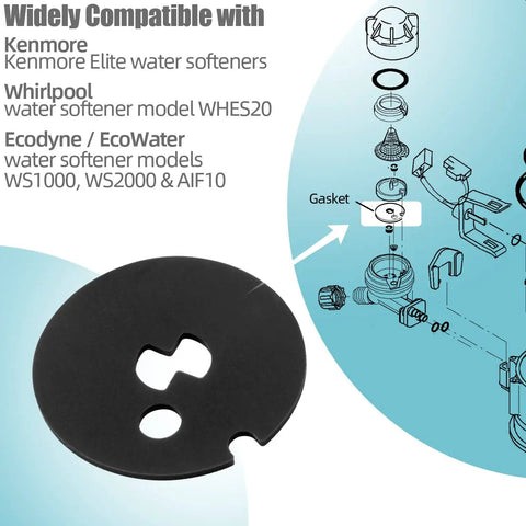 Water Softener Venturi Gasket Replacement For Kenmore Whirlpool Morton GE Durable Seal For Efficient Softening Easy Swap Fits A Wide Range Of Models And Ecodyne Compatibility black silica gel gasket