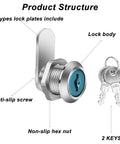 Tough 16 Mm Mailbox Lock With Four Swap Plates And Keyed Alike Build forged from solid zinc alloy, includes lock body and two keys.