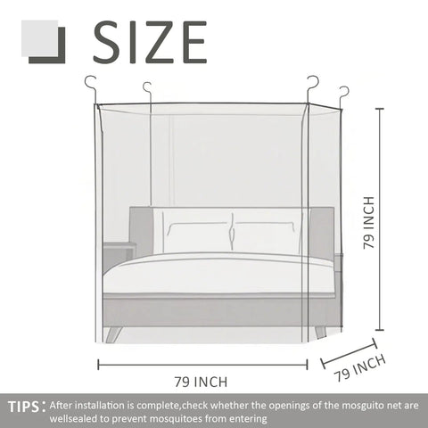 Classic King Size Mosquito Net Tent For Patio Bed, Portable Netting 79 By 79 By 79 Inch, Indoor Outdoor Use, Easy Setup.