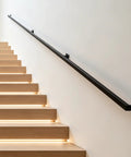 Heavy Duty Ten Foot Black Metal Stair Railings Indoor And Outdoor Featuring Hella Sturdy Wall Mounted Construction for stair safety