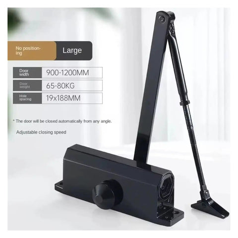 Automatic Door Closer With Adjustable Speed Fits 25Kg To 85Kg Doors For Smooth Quiet Soft Closing Buffer And No Slam Closures