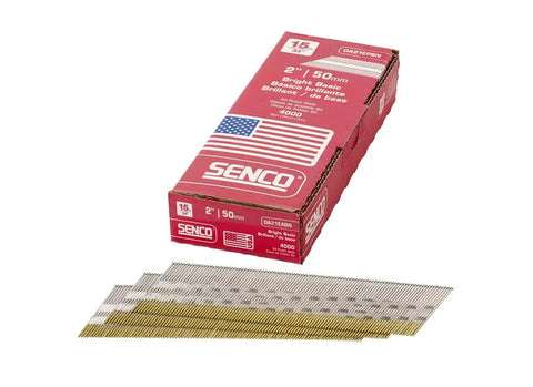 2 Inch 15 Gauge Finish Nail For 34 Degree Angled Nailing, Bright Finish, 4000 Count Pack, Pro Grade Finish, Heavy Duty, Fits Serco SFN40 SFN28 Dewalt D51275K Porter Cable DA250A Serco Finish Pro 35 Accused A250FN, Fewer Jams