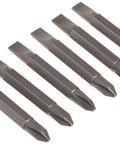 DeWalt six-piece double-ended screwdriver bit set, black steel with Phillips #2 and No. 8 slotted tips.