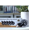 Set of 5 office chair wheels floor safe for all surfaces