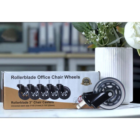 Set of 5 office chair wheels floor safe for all surfaces