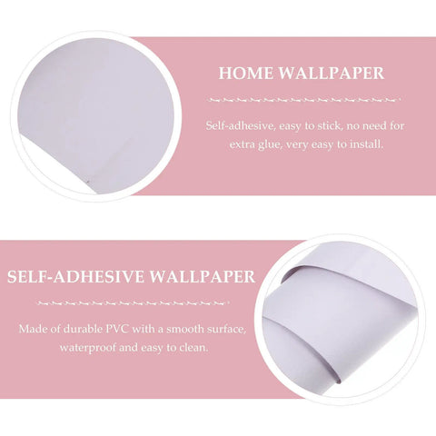 Close-up view of Removable Self Adhesive Waterproof PVC Wallpaper Roll Peel And Stick showcasing smooth surface and self-adhesive feature.