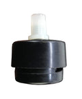 Close-up of a single self leveling table glide, part of a 16 Pack Self Leveling Table Glides with Quarter Inch Threaded Stem and Adjustable Feet, black finish