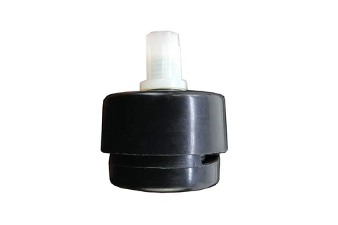 Close-up of a single self leveling table glide, part of a 16 Pack Self Leveling Table Glides with Quarter Inch Threaded Stem and Adjustable Feet, black finish