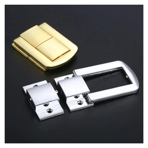 Heavy Duty Zinc Alloy Toggle Catch Lock Hasp Latch Set For Boxes Cabinets Drawers, Tough 4 Pack With Screws, Compact 43mm By 22mm Size