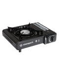 Portable Outdoor Butane Stove For Camping And Catering On The Go With Electronic Ignition Ultra Quiet One Burner Cooker In Black