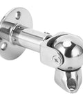 Stainless Steel Marine Magnetic Door Stopper With Self Aligning Rotating Head And Adjustable 3 5 To 4 5 Inch Length close-up side view.