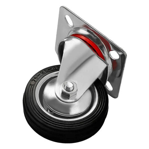 Beefy 3 Inch Swivel Caster Wheels With Rubber Base Top Plate And Ball Bearing 8 Pack No Brake Smooth Roll 250 Lbs Capacity Per Wheel
