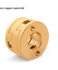 2 Pack Brass Couplers For 3D Printer Z Axis T8 Lead Screw And Hotbed, Pro Grade High Precision CNC Machined featuring pure copper material