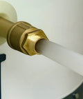 Close-up of Brass Three Quarter Inch Water Heater Drain Valve Full Port No Fuss Install And Rapid Sediment Flush Extends Heater Life