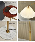 Floor Lamp With Integrated Table Tray And Dual USB Ports Long Arm Reading Light For Bedroom Living Room Or Office Gold Finish