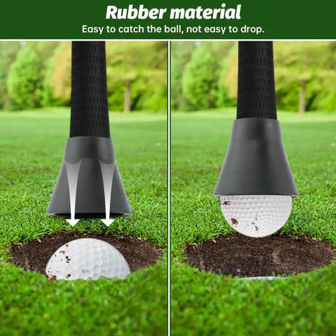 Five Piece Golf Putter Ball Retriever Set With Quick Install Grabber And Portable Suction Cup For Easy Ball Pickup From Greens Bunkers And Practice Mats No Bend Retrieval For Putter Grip And Swing Handle Black