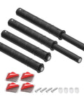 Four Pack Magnetic Push Latches For Cabinet Doors And Drawers Push To Open Hidden Release Hardware Black Plastic 107 By 10 Millimeter Durable Anti Rust Closet Touch Latch For Easy Access with screws and pads.