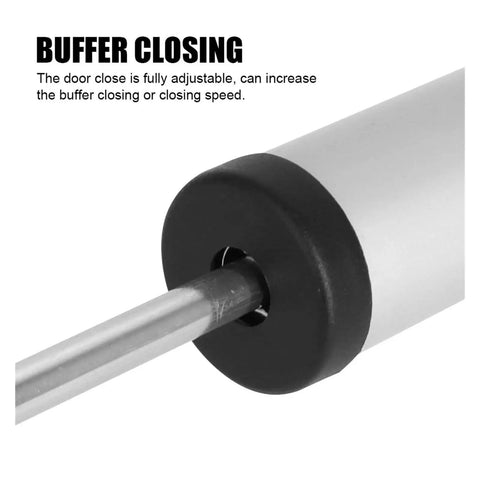 Close-up of Adjustable Buffer Force Door Closer With 90 Degree Stop Gas Spring Auto Close And Lock Silent 25-45kg Capacity