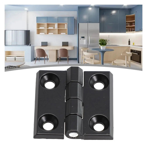 Rotating Concealed Hinges For Doors And Cabinets, Black Butt Hinge Made From Zinc Alloy, indoor setting, focus on hinge.