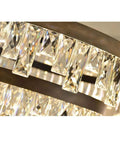 Close-up of 120W LED Crystal Pendant Light Postmodern Chandelier showing laser cut aluminum frame and crystal detailing.