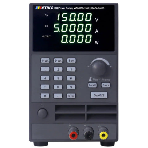 Programmable DC Power Supply 0 to 150V 5A 300W For Lab Bench front view display controls