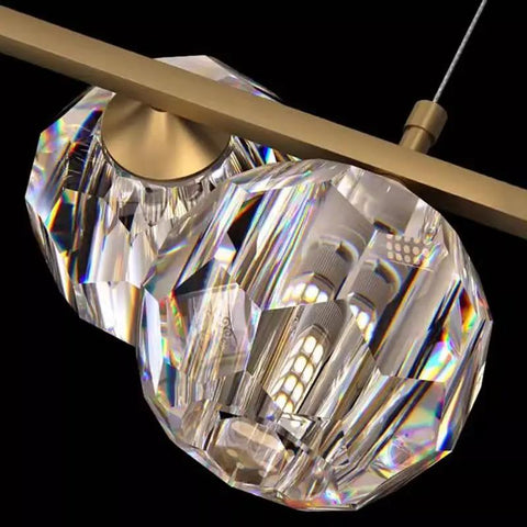 Long Lights Pendant Light for Living Room Dining Room Hanging Light Indoor Lighting Chandelier for Kitchen Island,for House with crystal shades.