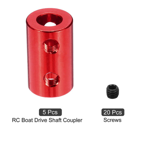 Heavy Duty 6mm To 6mm Shaft Coupler Set For 3D Printers And DIY Encoders Red Aluminum Joint Connector L20mm D12mm With 20 Screws 5 Pack High Strength Vibration Dampening For Smooth Quiet Operation, red aluminum coupler and screws