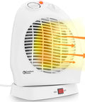Portable Space Heater With Oscillating Fan And No-Fuss Cooling Mode, 750 To 1500-Watt with adjustable thermostat and safety features.