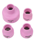 Ceramic Welding Cup Set For TIG Welding, Alumina Torch Gas Lens Kit WP 17 18 26, showing No 12 14 16 24 pink cups