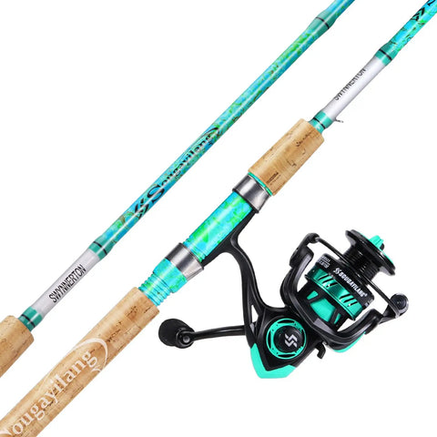 Solid Spinning Fishing Rod And Reel Combo 5 Feet 6 Inches 2 Piece Graphite And Fiberglass Rod With Durable Build And Quickset Anti Reverse Reel 1 Pack Perfect For Beginners And Pros