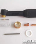 Components of 7 Piece Cup Kit For WP 24 TIG Welding Includes 10 Gauge And 12 Gauge Cups, Pro Grade Gear visible on white background