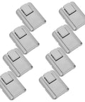 8 Pack Silver Metal Box Clasps With Spring Loaded Center Latches Lockable Draw Latch Hardware For Jewelry Boxes Storage Cabinets