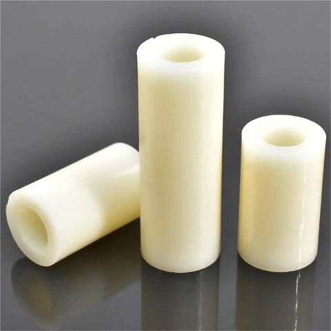Real Deal Slick Beige Abs Plastic Spacers And Hollow Standoff Collars For Electronics Tv Brackets Diy Jewelry Crafting 500 Pack Easy Fit Rack Washers 8mm Id 16mm Od, three sizes displayed.