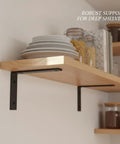 Heavy Duty L Shaped Shelf Brackets Carbon Steel Wall Mount Supports For Deep Shelves Six To Twelve Inch One Pack