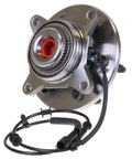 Heavy Duty Front Wheel Bearing And Hub Assembly Rugged Build For Smooth Handling Straight Plug Play Installation For 2004 To 2006 Ford F150 Lobo Mark Lt Four Wheel Drive, detailed view with wiring harness.