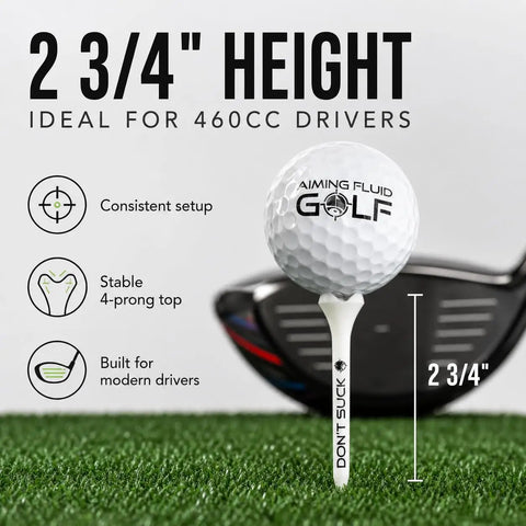 Dont Suck Golf Tees Pack Of 50 With Durable Four Prong Design And PureFlight Tech for straighter longer drives on green grass