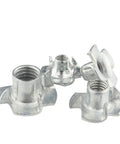 Heavy Duty Zinc Plated Four Claw T Nuts For Wood And Furniture Insert Blind Prong Fasteners For Secure DIY Speaker Mounts Carbon Steel M3 Size 10 Pcs Pack