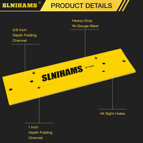 Heavy Duty 12 Inch Sheet Metal Bender For HVAC Ductwork With Dual Three Eighths Inch And 1 Inch Folding Depths Precision Folding Tool