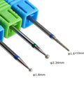 3 Piece Cuticle Cleaning Carbide Nail Drill Bits With Diamond Rotary Burrs For Electric Nail File Ball And Needle Heads