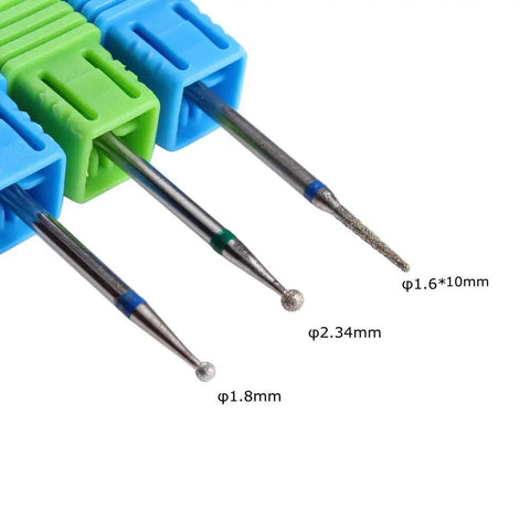 3 Piece Cuticle Cleaning Carbide Nail Drill Bits With Diamond Rotary Burrs For Electric Nail File Ball And Needle Heads